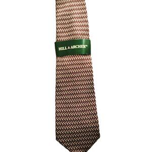 Hill & Archer Polyester Tie - Red Patterned